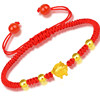 Woven red rope bracelet handmade, for luck