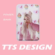 TTS nguyên bản phong cách châu Âu và Mỹ cá tính bánh hồng cô gái cầm tay sạc kho báu 12000 mAh nhỏ gọn di động - Ngân hàng điện thoại di động