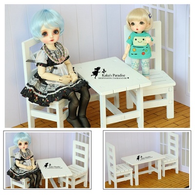 taobao agent Kaka bjd doll 6 points and 8 points OB11.Azone baby house photography scene display white tables and chair suits