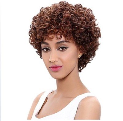 taobao agent Foreign trade wig short roll high -temperature silk lady wig