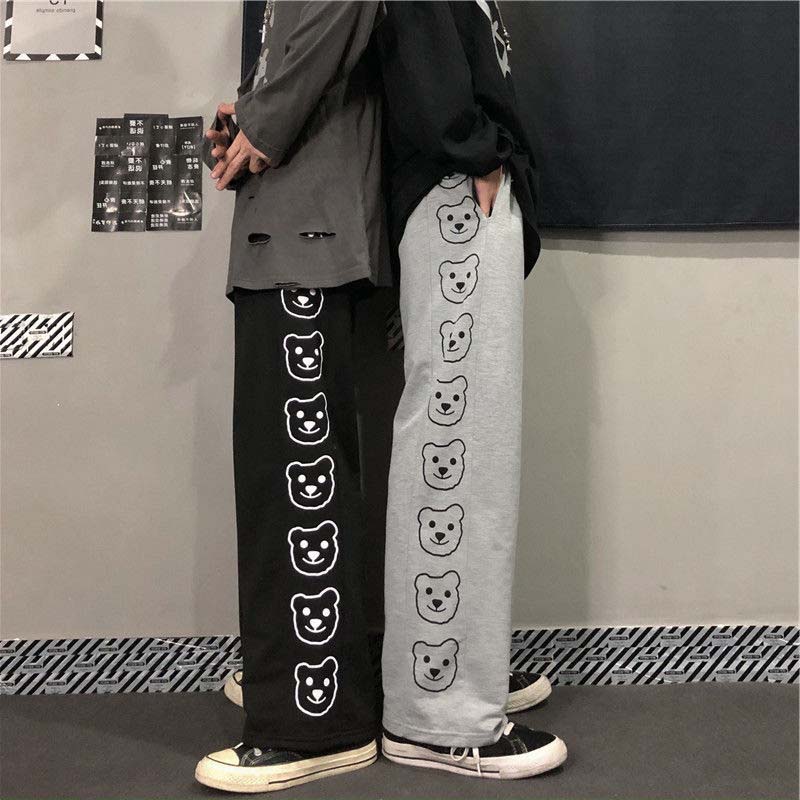 กางเกงขากว้างเอวสูงทรงตรงน่ารัก แฟชั่นฤดูใบไม้ร่วงและฤดูหนาวของสุภาพสตรี กางเกงขายาวเอวสูงขนาดหลวมและบางพิเศษ 264斤超大码女装胖MM秋冬直筒阔腿裤300斤特宽松显瘦高腰情侣裤子 กางเกงขากว้างเอวสูงทรงตรงน่ารัก แฟชั่นฤดูใบไม้ร่วงและฤดูหนาวของสุภาพสตรี กางเกงขายาวเอวสูงขนาดหลวมและบางพิเศษ