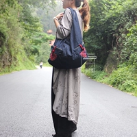 Этнический рюкзак, джинсовая сумка на одно плечо, сумка для путешествий, этнический стиль, с вышивкой, в цветочек, надевается на плечо