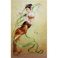Su thêu DIY kit nhân vật thêu stitch quét Đôn Hoàng Feitian cổ tích nữ nữ rải rác hoa hiên sơn trang trí tranh thêu phật quan âm