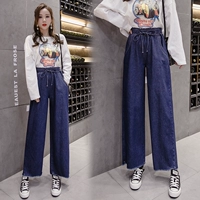 Осенние большые джинсы, штаны, в корейском стиле, подходит для полных девушек, большой размер, по фигуре, свободный крой
