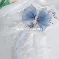 Синий три -слойный торт марла