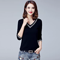 Thời trang cotton 2018 mới thu đông Han Fan là áo thun mỏng tay dài cho nữ 丅 áo đất chạm đáy áo sơ mi mùa thu áo phông nữ cao cấp