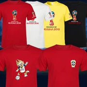 2018 World Cup t-shirt ngắn tay Nga Đức Brazil jersey đồng phục linh vật bóng đá kỷ niệm áo tuỳ chỉnh