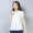 Áo thun cotton và vải lanh tay ngắn cho nữ 2019 hè mới che bụng đã mỏng mỏng size lớn trắng lanh top - Áo phông