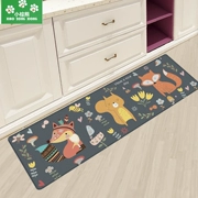 Nhỏ màu nâu gấu bếp Thảm chống trượt hộ gia đình dầu dải thấm nước mat thảm mat pvc da - Thảm sàn