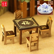 Trẻ em của câu đố chơi nhà đồ chơi mini bảng bằng gỗ tám cổ tích bảng trang trí gốm mô phỏng boy tea set
