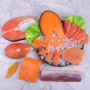 bộ chén dĩa sứ Mô hình cá hồi mô phỏng cá hồi lát sushi thức ăn hải sản món ăn đồ chơi trưng bày đạo cụ đĩa nhựa dùng 1 lần