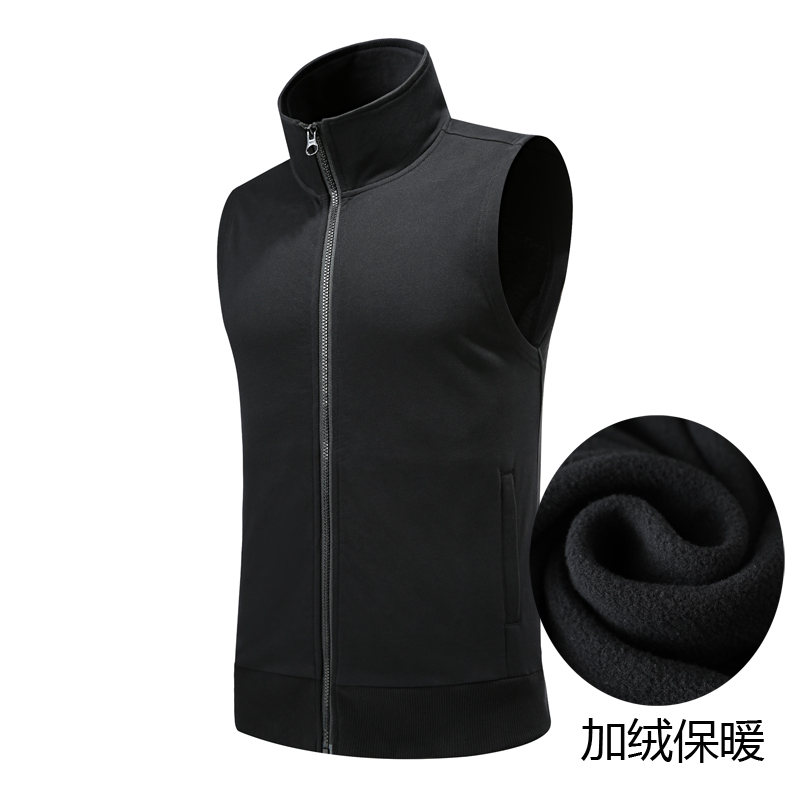 Plush Vest & BlackVest male Spring and Autumn Thin pure cotton motion leisure time Big size Sleeveless Sweater waistcoat male Vest vest loose coat tide