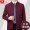 Wine red (standing collar) without chest label outer pocket with zipper