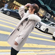 Áo len nữ phần dài Hàn Quốc phiên bản 2018 mới chống mùa len áo khoác nữ mùa thu và mùa đông mô hình dày mùa đông sinh viên