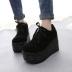 Mùa xuân 2018 giày đơn đầu tròn phiên bản Hàn Quốc với giày đế bệt đế dày đế dày nữ cao gót đế thấp boot cổ ngắn Giày cắt thấp