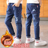 12 mùa đông 9 bé trai mùa đông 10 quần jeans trường tiểu học 5 đến 7 đến 11 tuổi đồ bơi cho bé