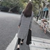 Chống mùa giải phóng mặt bằng mùa đông retro ngàn chim kẻ sọc áo len nữ phần dài Hàn Quốc phiên bản 2018 mới áo len Trung bình và dài Coat