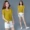 Top hè 2019 phụ nữ mới thủy triều ngắn thời trang cec siêu cháy cotton giản dị áo thun ngắn tay nữ cổ chữ v - Áo phông