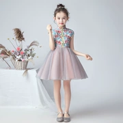 Cô gái nước triều biểu diễn catwalk đầm cổ áo sườn xám váy ngắn đoạn sinh nhật váy váy Hanfu piano phân loại váy - Váy trẻ em