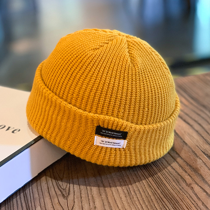 Ginger yellow/double row letter mark melon skin hat