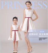 2018 trẻ em mới của trang phục hoa cô gái ăn mặc công chúa váy cô gái cha mẹ và con mẹ và con gái ăn mặc nhóm váy trắng