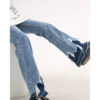 Tide, джинсовые весенние джинсы, дизайнерские штаны, высокая талия, свободный прямой крой, тренд сезона