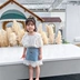 Cô gái cotton ngắn tay áo sơ mi trẻ em quần áo trẻ em kẻ sọc áo sơ mi tay phồng trẻ em hàng đầu Hàn Quốc mùa hè mới 2020 - Áo sơ mi Áo sơ mi