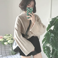 Mùa thu và mùa đông mới của Hàn Quốc phiên bản của bán cao cổ áo rắn màu twist hoang dã mui xe loose lỏng lười biếng Harajuku dày dòng áo len nữ sinh viên áo kiểu nữ đẹp tuổi 40