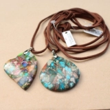 Красочная в форме сердца голубая вода Император-каменное каменное каменное ожерелье Корейская бархатная длина регулируем