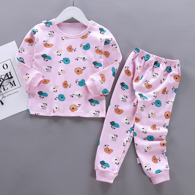 A062 Ice Creamchildren Autumn clothes suit pure cotton Spring and Autumn Children's wear men and women baby Children Autumn clothes Autumn trousers baby pajamas leisure wear