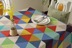 New kẻ sọc màu tam giác bông chống bỏng vải khăn trải bàn bảng bàn tròn bàn cà phê vải vải có thể được tùy chỉnh Khăn trải bàn