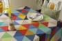 New kẻ sọc màu tam giác bông chống bỏng vải khăn trải bàn bảng bàn tròn bàn cà phê vải vải có thể được tùy chỉnh khăn napkin