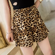 Leopard quần short của phụ nữ quần âu quần chân rộng kích thước lớn hoang dã đàn hồi eo mùa hè mới mỏng cao eo mặc quần váy