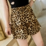 Leopard quần short của phụ nữ quần âu quần chân rộng kích thước lớn hoang dã đàn hồi eo mùa hè mới mỏng cao eo mặc quần váy quần jean ngắn nữ
