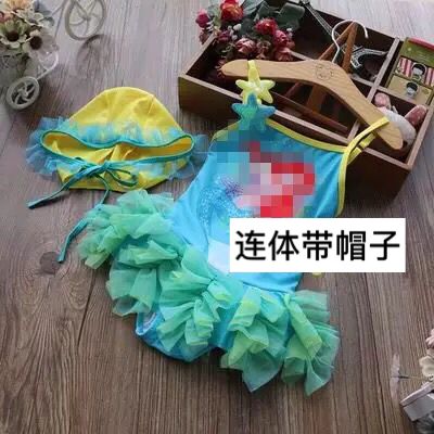 Blue Green MermaidOut K children Swimsuit Sweet Conjoined body hot spring Swimming suit girl The Little Princess baby Frozen Swimming suit