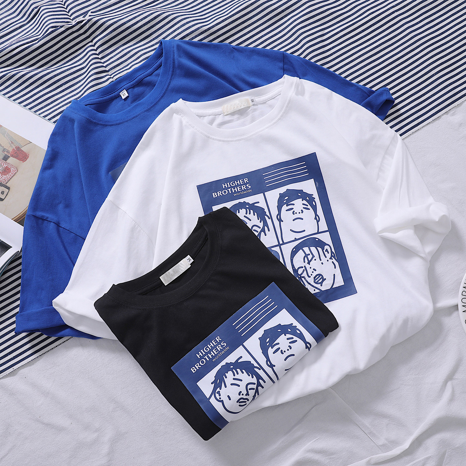 夏 季新款烫画休闲宽松t恤201-1-t512-p25