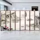bình phong giá rẻ Hiện đại đơn giản của Trung Quốc vách ngăn gỗ rắn phòng khách khách sạn văn phòng gấp kinh tế lối vào màn hình gấp di động khung cửa sổ tròn