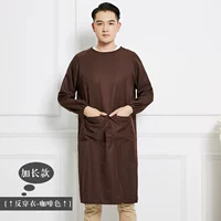 Кофейный, длинный, сзади на завязках