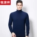 Áo len cashmere của nam giới Hengyuanxiang trung niên mùa thu và mùa đông mới áo đôi áo len cashmere tinh khiết áo len áo len nam quần áo - Kéo qua Kéo qua