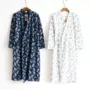 Bông vải áo ngủ nam mùa hè chín tay áo phần mỏng yukata cotton đồ ngủ một mảnh phù hợp với kimono dịch vụ nhà cardigan kích thước lớn áo choàng ngủ nam