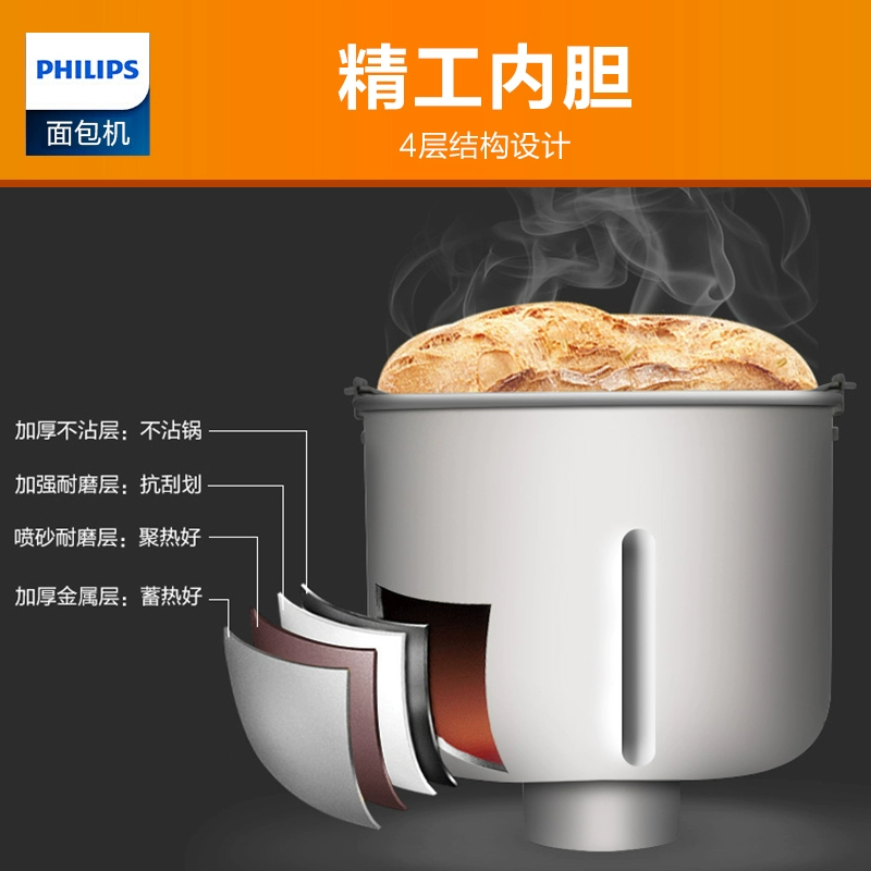 Philips Philips HD9046 máy làm bánh mì tự động và bánh sữa chua đa chức năng thông minh chảo ép bánh mì