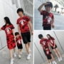 Cha mẹ cho con mặc hè 2018 sản phẩm mới mẹ và con trai để cài đặt một gia đình gồm ba mẹ và áo thun nữ dài tay ngụy trang shop trẻ em