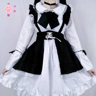 毛むくじゃらの猫の毎日のかわいいメイド服日本の婦人服ボスメイドドレスロリータフルメイド服