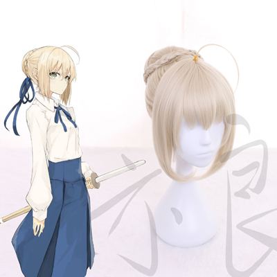 taobao agent Yiliang Fate Fate Saber big hairpin Cosplay wig