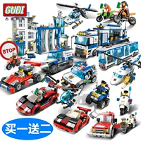 Lego, конструктор, транспорт, самолет, игрушка, полицейская машина для мальчиков, головоломка, полиция