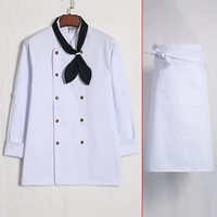 Белый лонгслив, фартук, шейный платок