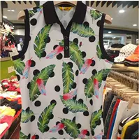 Ưu đãi đặc biệt 2019 hè mới Hàn Quốc mua quần áo golf nữ in hoa văn tay áo thun golf - Thể thao sau bộ quần áo thể thao nam