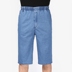 Người đàn ông trung niên đàn hồi eo cắt quần eo cao căng sâu đàn hồi lỏng thẳng 7 điểm jeans nam kích thước lớn quần short Cao bồi