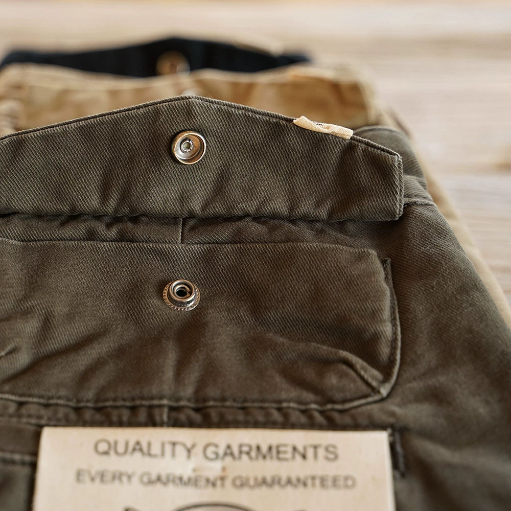 Quần nặng của người Mỹ giặt quần retro nam cotton giản dị Quần dài và mặc thẳng Quần kaki Ami - Quần làm việc