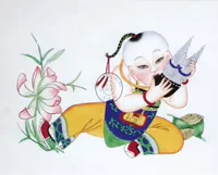 Tianjin Yangliu Youth Painting Lotus Sheng Guizi Xuan Paper Hand -Painted Collect